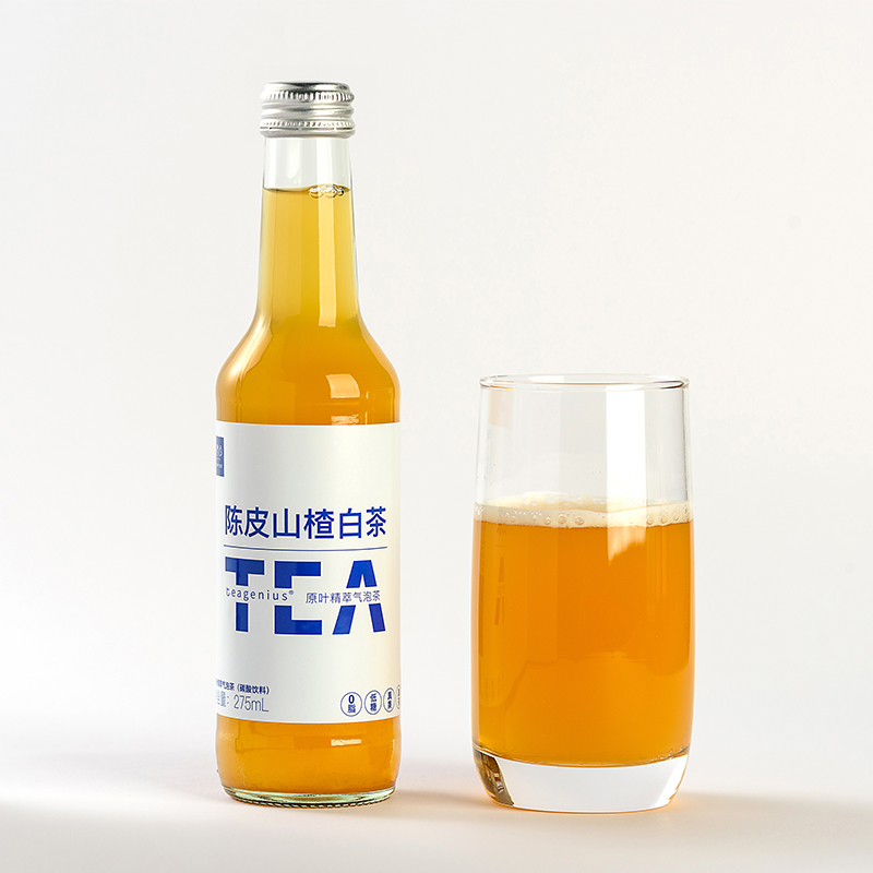 千瓯雪原叶精萃气泡茶陈皮山楂白茶味275ml*6瓶装